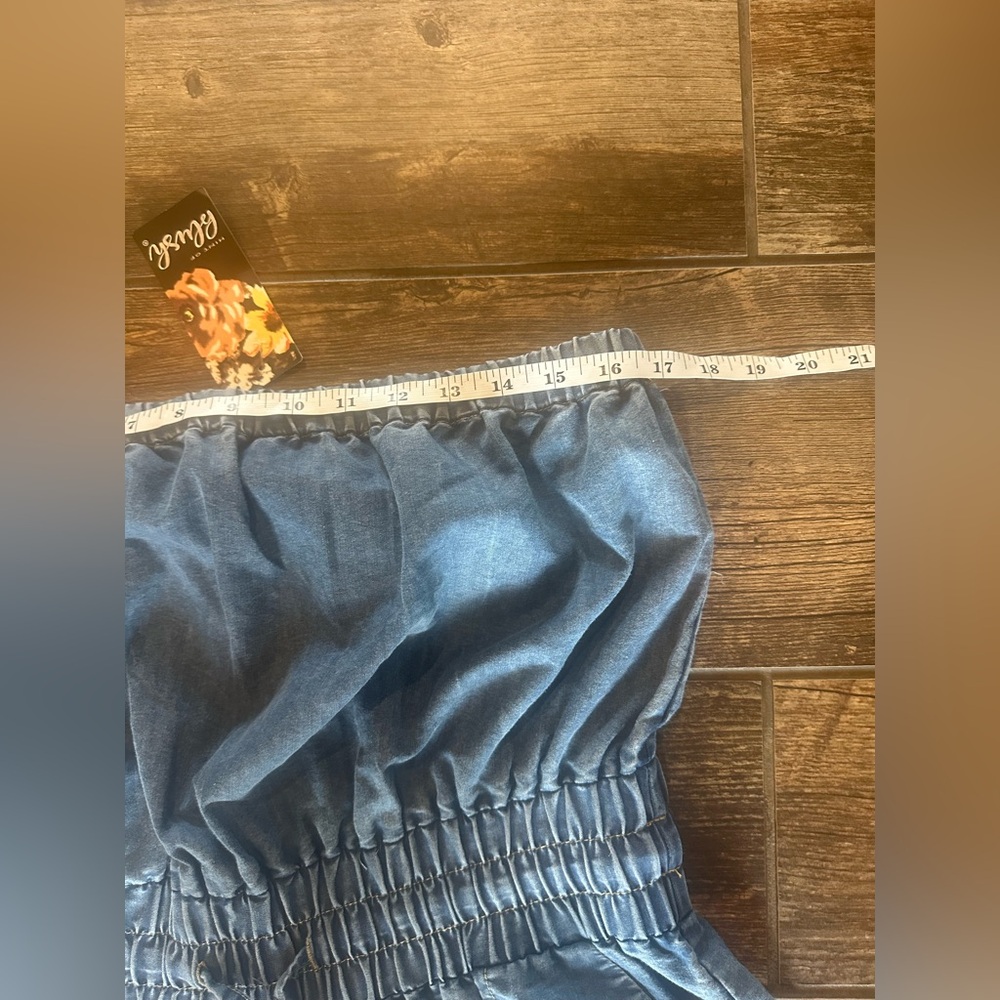 NWT Hint of Blush Stylish Blue Denim Jumpsuit - Picture 2 of 5